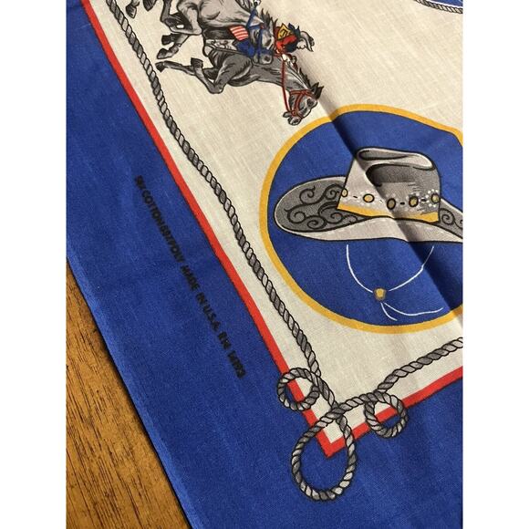 9 Vintage (70s 80s?) Bandannas/Handkerchiefs, Cowboy WESTERN, Oshkosh etc- USA - Picture 10 of 16